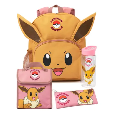 Pokemon Piece Backpack Set (Unisex Kids Brown)