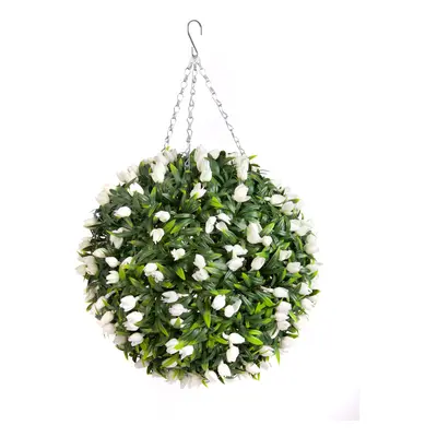 (White, 38cm) Best Artificial Tulip Topiary Ball