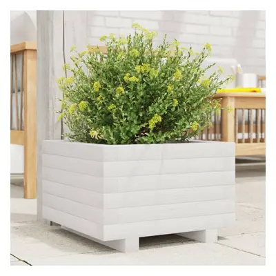 vidaXL Garden Planter Outdoor Flower Pot Planter Pot White Solid Wood Pine