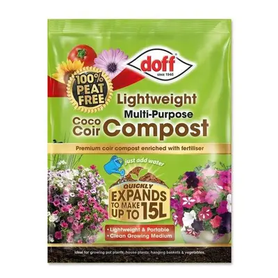 Doff Lightweight Multi Purpose Flower Plant Pot Compost - Coco Coir - Up to 15L