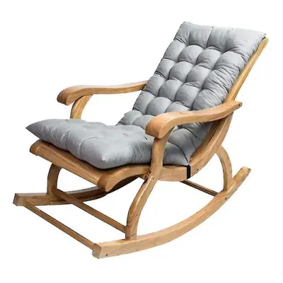 Long Folding Recliner Rocking Chair Cotton Cushion Plush Cushion Bamboo Chair Cushion Wooden Fol