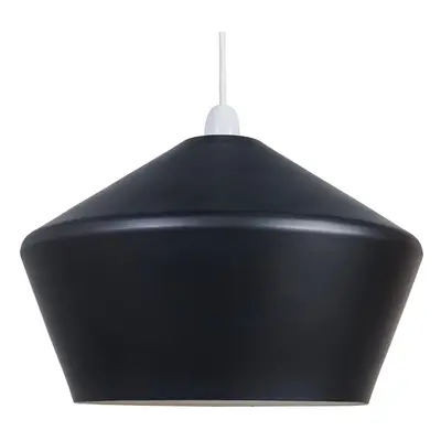 Contemporary Matt Black Flared Angular Ceiling Pendant Light Shade - Complete with a 10w LED GLS