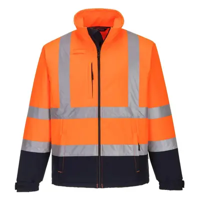 (M, Orange/Navy) Portwest Mens Contrast High-Vis Soft Shell Jacket