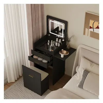 Dressing Table Set LED Mirror Vanity Makeup Desk Side Panel Drawer