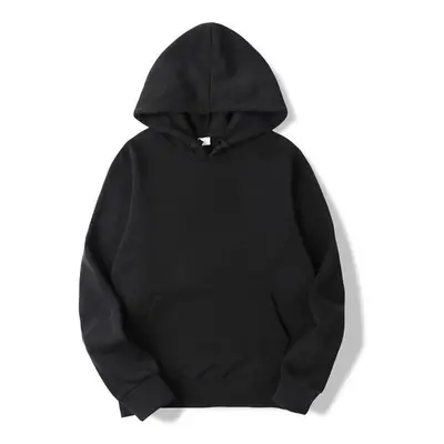 (Black, S) Casual Sweatshirts Solid Color Hoodies Sweatshirt Tops For Men'S