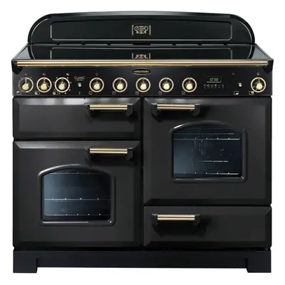 Rangemaster CDL110EICB/B Classic Deluxe Charcoal with Brass Trim 110cm Induction Range Cooker - 