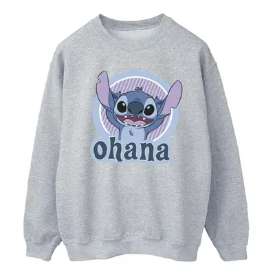 (L, Sports Grey) Disney Womens/Ladies Lilo And Stitch Ohana Circle Sweatshirt