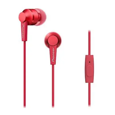 Pioneer SE-C3T(R) In-Ear Headphones (Aluminium body, Control panel, Microphone, Silicone earplug