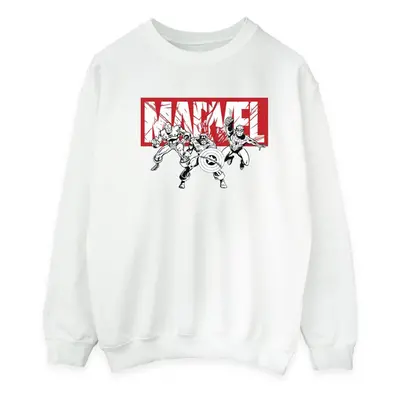 (XL, White) Marvel Mens Comics Hero Group Sweatshirt