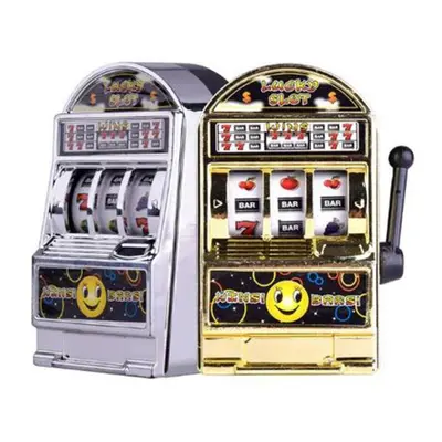 (Grey) Gold/Silver Plastic Mini Cute Fruit Pattern Slot Machine Toy for Children