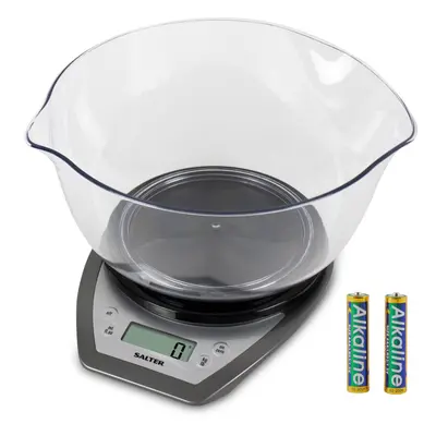 Salter SVDR14 Digital Kitchen Scale With Bowl- 2L Dishwasher Safe Mixing Bowl, Easy Dual Pour Wi