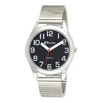 Ravel - Unisex Super Bold Sight Aid Watch with Big Numbers on Stainless Steel Expander Bracelet 