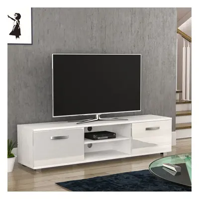 (White) Cosmo Door TV Stand Shelf Cabinet Display 160cm