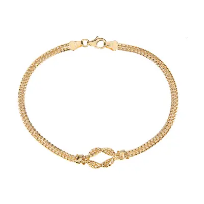 Jewelco London 9ct Yellow Gold Popcorn Popcorn Bracelet 7.5 inch 19cm - BT1AXL628Y