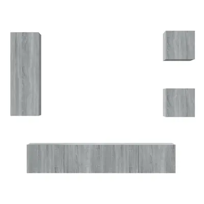 (Grey sonoma) vidaXL TV Cabinet Set Piece Engineered Wood Indoor Media Unit Multi Colours