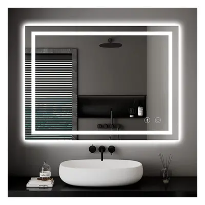 ( 500*700 MM) Bathroom Mirror LED Lights Colors Demister Pad