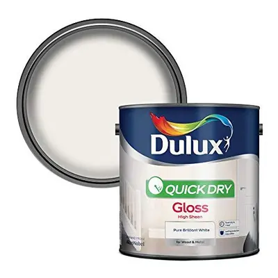 Dulux Quick Dry Gloss Paint For Wood And Metal - Pure Brilliant White 2. Litres