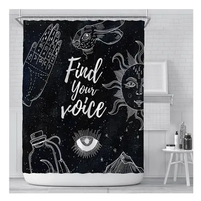 (B) 180x180cm Waterproof Shower Curtain Star Shower Curtain Digital Printing Polyester Shower Cu