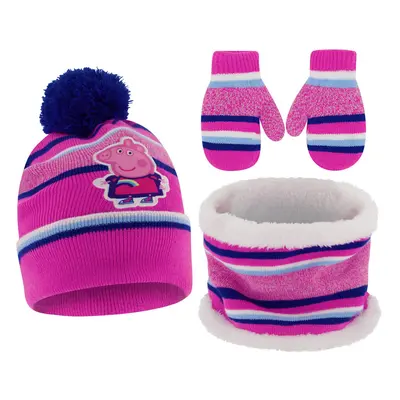 Hasbro Girls Winter Accessory Hat and Mittens Set Peppa Pig Toddler B