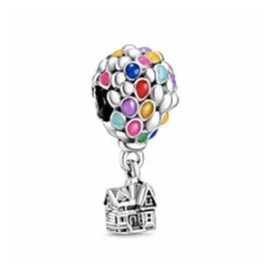 Up House & Balloons Charm 100% Real Sterling Silver Orange Bird Dangle Charm Fit Bracelet Diy Je