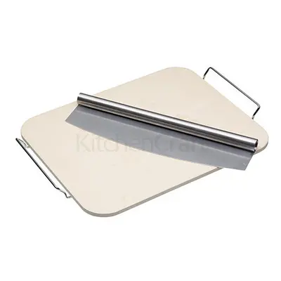 KitchenCraft World of Flavours Italian Large Pizza Stone & Cutter