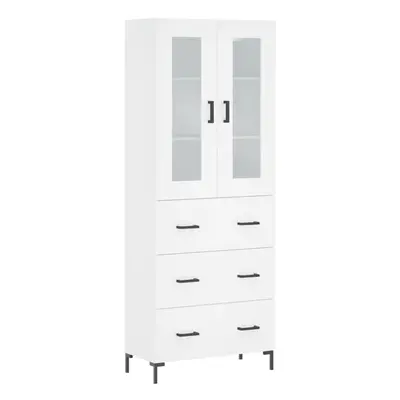 vidaXL Highboard Sideboard Cupboard Storage Cabinet White Engineered Wood