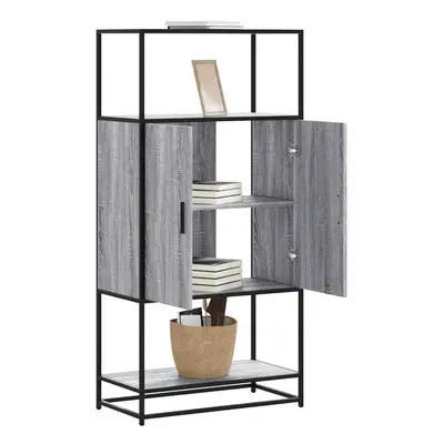 vidaXL Highboard Grey Sonoma 68x35x139 cm Engineered Wood and Metal