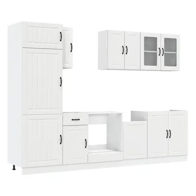 (white) vidaXL Piece Kitchen Cabinet Set Kalmar Sonoma Oak Engineered Wood