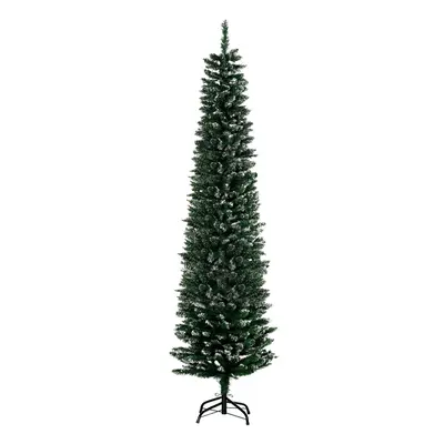 HOMCOM 6FT Artificial Snow Dipped Christmas Tree Home Indoor Decoration Green