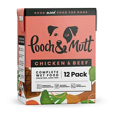 Pooch & Mutt - Wet Dog Food (Grain Free), Complete & Fresh, Chicken & Beef, 12x375g