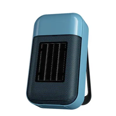 (Blue, EU) 500W Portable Electric Heater Fan - Mini Desktop Radiator for Home & Office