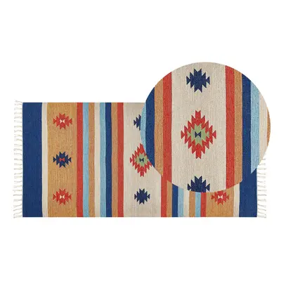 Cotton Kilim Area Rug x cm Multicolour TARONIK