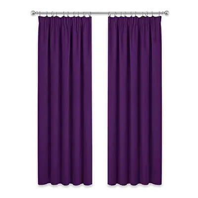 PONY DANCE Blackout Curtain Drapes - Thermal Pencil Pleat Window Curtains with Room Darkening & 