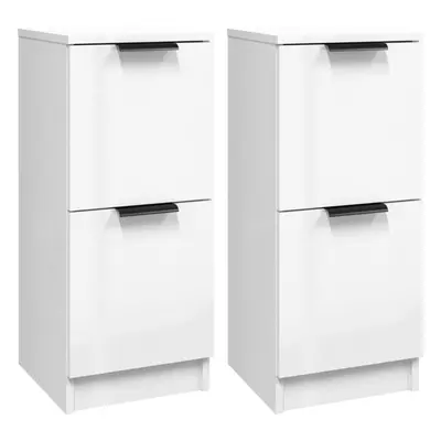 (High gloss white, 2) vidaXL Sideboards Cupboard Storage Cabinet Home Organiser Engineered Wood