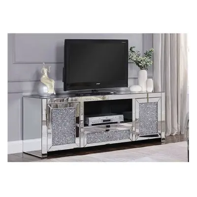 140Cm Tv Unit With Crystals And Doors !!Fully Assembled!!