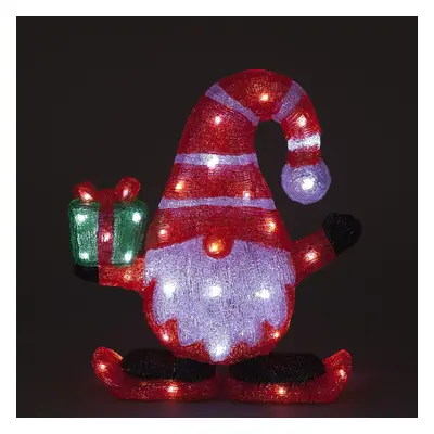 40cm Acrylic Santa with Gift Ice White LED Lights