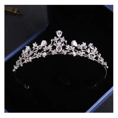 Cubic Zirconia Crown Tiara Necklace Earrings Set for Women Wedding Jewelry Set for Bride Zircon 