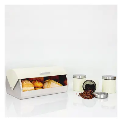 (Chantilly-Cream) SQ Professional Dainty 4pc Bread Bin-Canisters Set