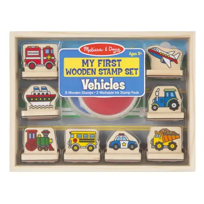 Melissa & Doug My First Wooden Stamp Set - Vehicles - Kids Art Project