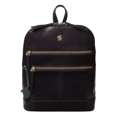 'Francisca' Navy Leather Backpack