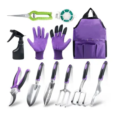 COVACURE Garden Tools Set, PCS Aluminum Alloy Steel Hand Tool Gift Kit with Garden Bag, Heavy Du