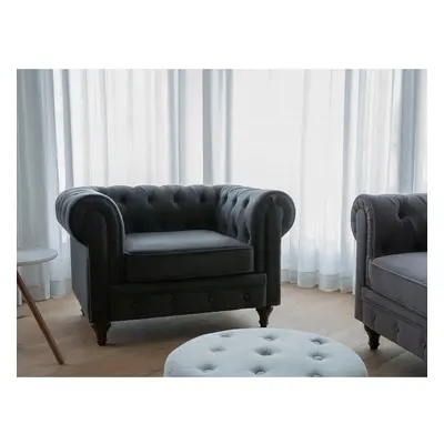 (Graphite) Armchair - Chesterfield - Living Room Chair - Upholstered - CHESTERFIELD