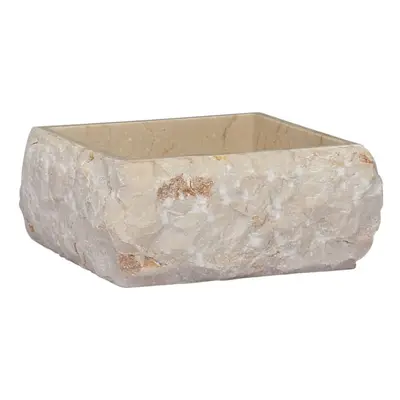 vidaXL Sink Cream 30x30x13 cm Marble Natural Stone Basin Washroom Bathroom