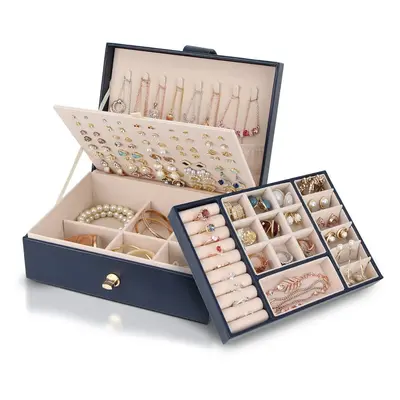 Yonzone Jewellery Box Organiser for Women Girls, Layer Large Jewellery Case Storage with Removab