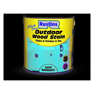 Rustins Quick Dry Outdoor Wood Stain Satin - Mahogany 2.5ltr