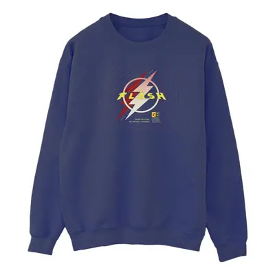 (L, Navy Blue) DC Comics Mens The Flash Lightning Logo Sweatshirt