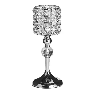 Candle Holder AVORD Glass cm Silver