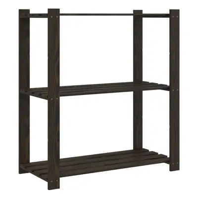 (black, x x cm) vidaXL Storage Rack Storage Units Shelf Industrial Shelving Solid Pinewood