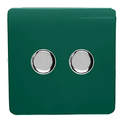 Trendi Artistic Modern Glossy Tactile Gang Way 120w LED Dimmer Switch Dark Green