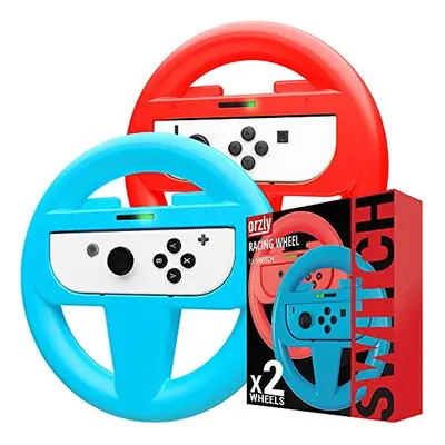 Orzly Steering Wheels for Nintendo Switch Joy-Cons, Racing Wheels for Mario Kart Deluxe [Marioka